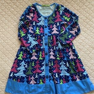 Colorful Tree Print Kids Dress